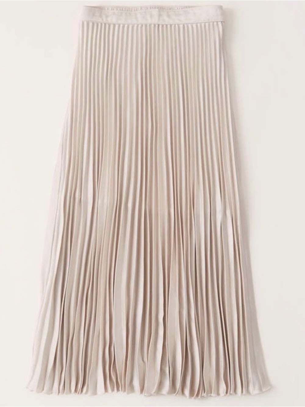 Abercrombie Pleated Cream Midi Skirt - New - Size Medium